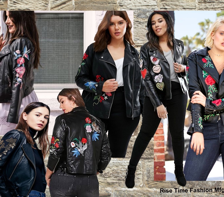7.emboried leather  jacket